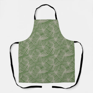 Tablier Contemporain abstrait floral lime vert foncé en ét