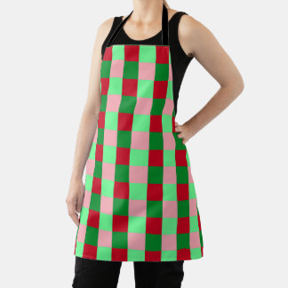Tablier Contemporary Christmas Checkerboard Pattern