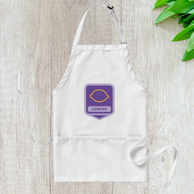 Tablier Contour de citron violet et jaune (Créateur téléchargé)