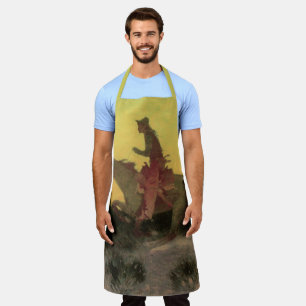 Tablier Contre le coucher du soleil par Remington, Cowboys