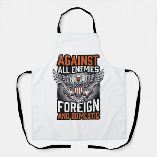 Tablier Contre tous les ennemis conception de t-shirt Eagl