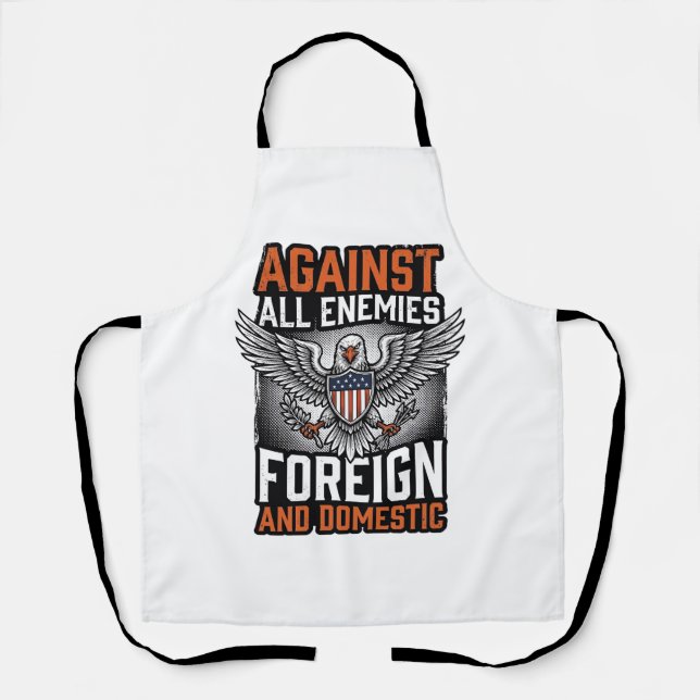 Tablier Contre tous les ennemis conception de t-shirt Eagl (Recto)