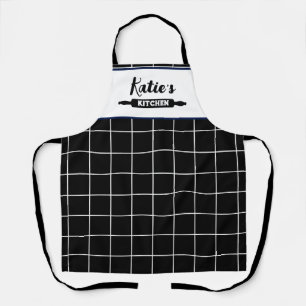 Tablier Contrôle noir et blanc personnalisé