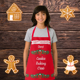 Tablier Cookie Baking Crew - Apron rouge personnalisé