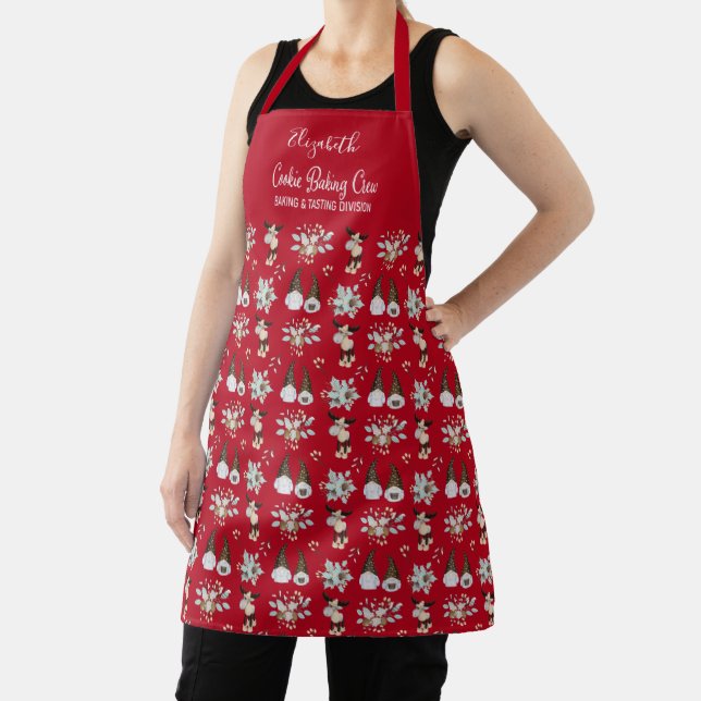 Tablier Cookie Baking Crew Monogramme Christmas Apron (Insitu)