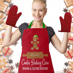 Tablier Cookie Baking Crew Red Christmas