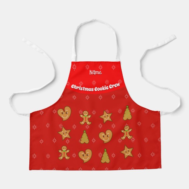 Tablier Cookie de Noël Crew-Gingerbread Pals-Red S (Recto)
