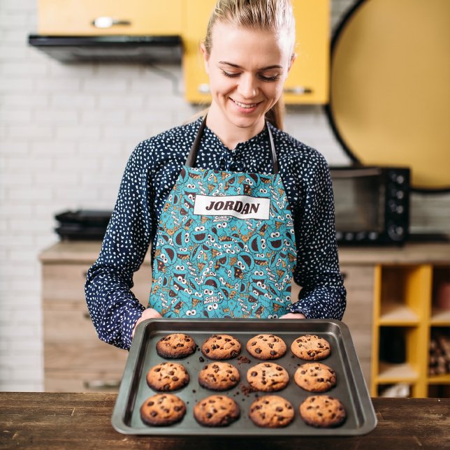 Tablier Cookie Monster | Modèle Nom Nom Nom (Person wearing apron)