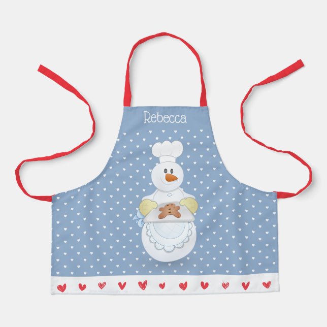 Tablier Cookie Snowman Baking Apron (Recto)