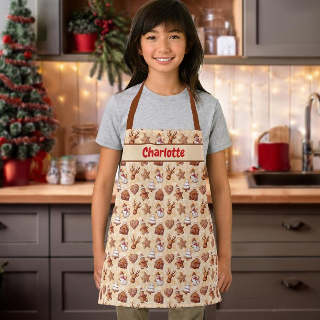 Tablier Cookies au Gingembre Enfants Noël Marron  (Créateur téléchargé)