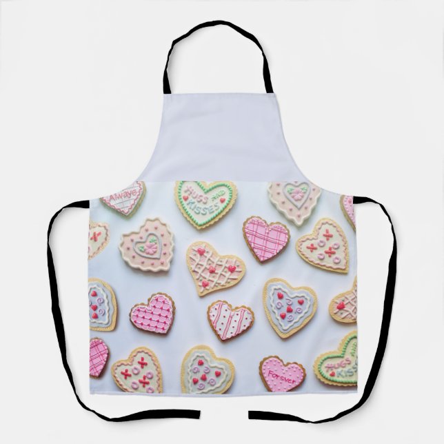 Tablier Cookies en forme de coeur pour la Saint-Valentin (Recto)