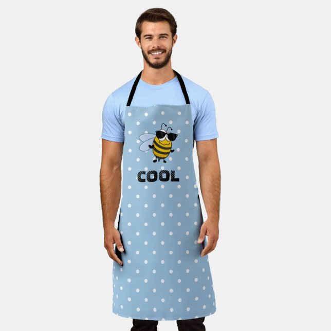 Tablier Cool | Funny Tendance Bee Polka Dot Personnalisé (Porté)