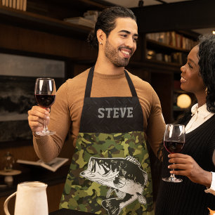 Tablier Cool Hobby Camo Nom Basse Pêche Hommes Apron
