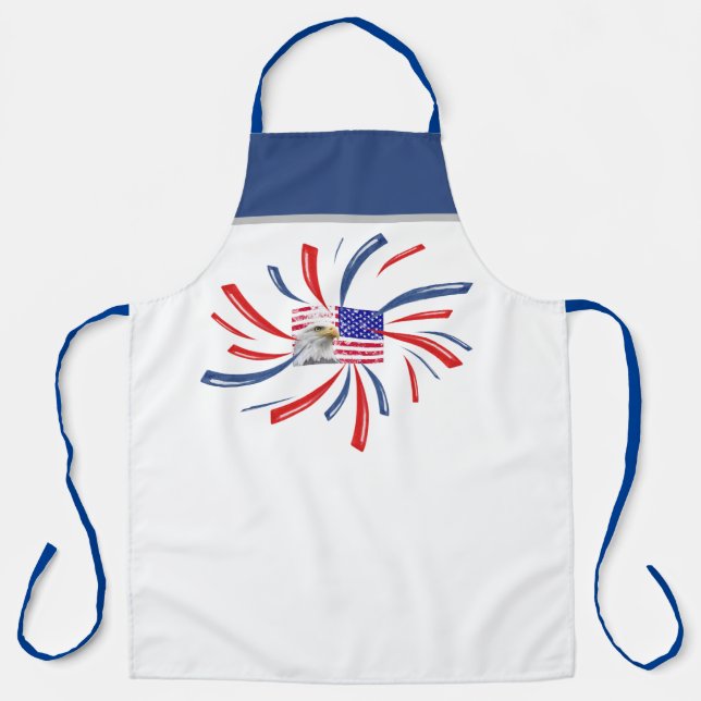 Tablier Cool Vintage US Drapeau Design Patriot BBQ Grill C (Recto)