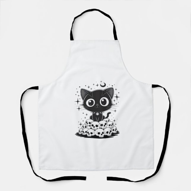 Tablier Copie de Crânes de Chat Créatif Gothique Chat Mign (Recto)