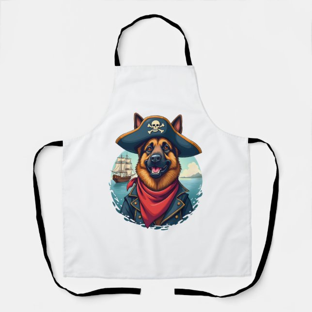 Tablier Copie de Pirate de Chien Berger Allemand (Recto)
