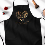 Tablier Copper Salon Heart Styliste Nom personnalisé<br><div class="desc">Salon de cuivre Heart Styliste Nom personnalisé Apron</div>