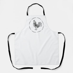 Tablier Coq de campagne noir et blanc