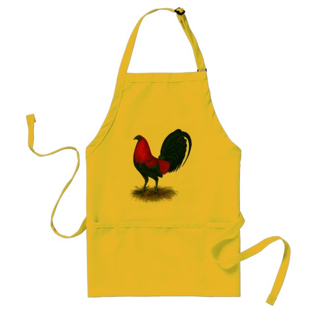 Tablier Coq de combat américain :  Brun Rouge (Devant)