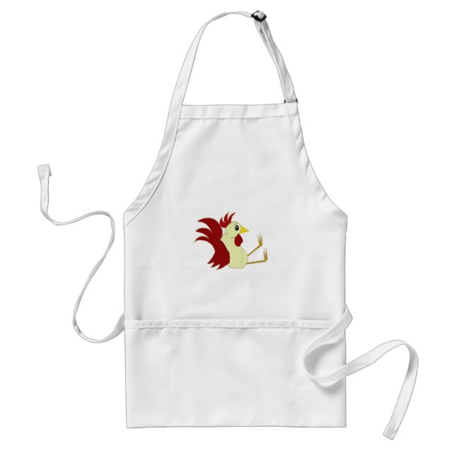 Tablier Coq de dessin animé drôle (Devant)