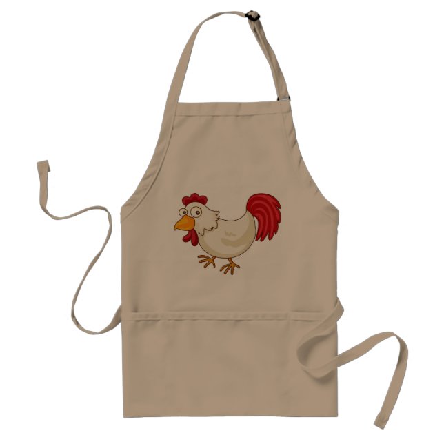 Tablier Coq de dessin animé poulet blanc (Devant)