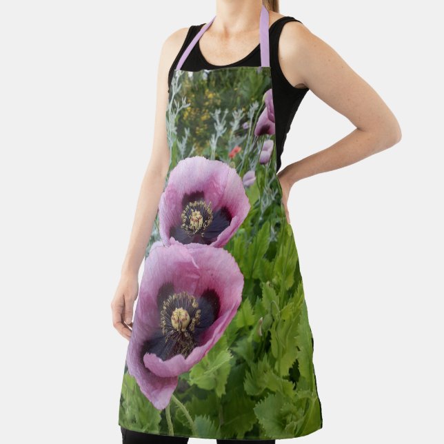 Tablier Coquelicot Fleur Violette Femme Maman Mère (Insitu)
