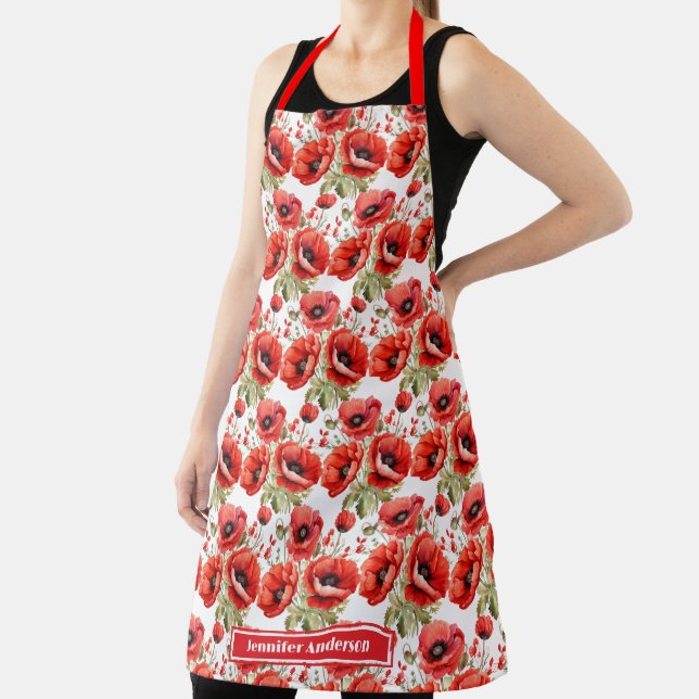 Tablier Coquelicots Floral Poppy  (Insitu)