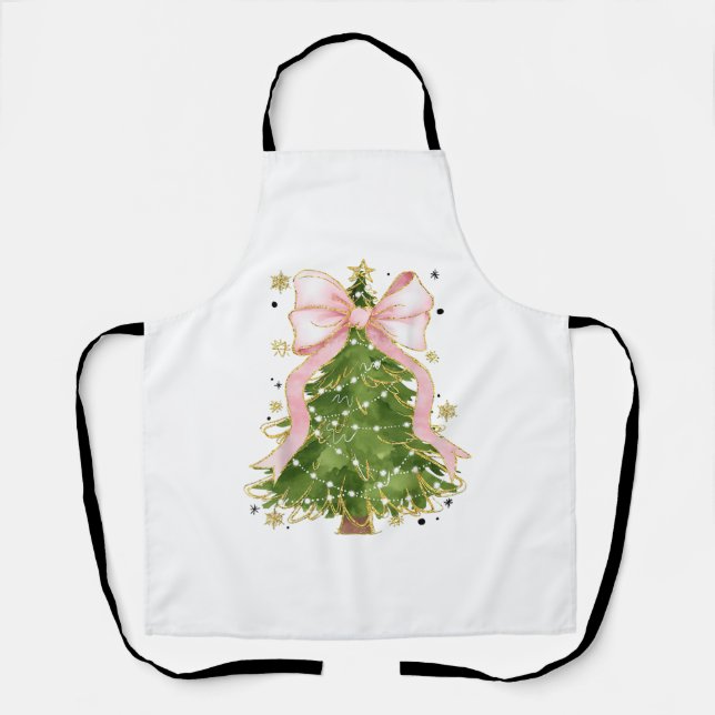 Tablier Coquette Bow Christmas Tree Vacances Fille tenue W (Recto)