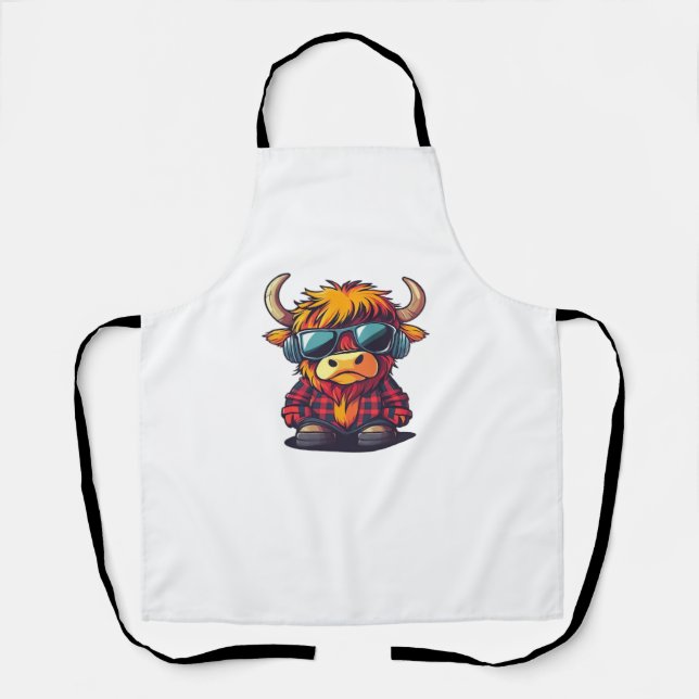 Tablier Coquette Highland Cow Bubblegum Tshirt Design, Hol (Recto)