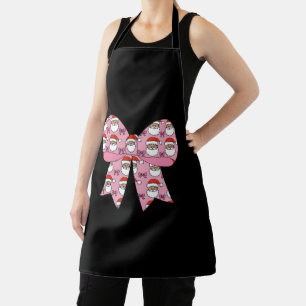 Tablier Coquette Noël Nœud Rose Père Noël Vintage Rétro 