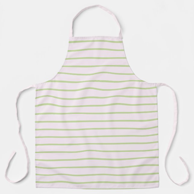 Tablier Coquette Préparation Chic Rayures Vert Pastel Et R (Recto)