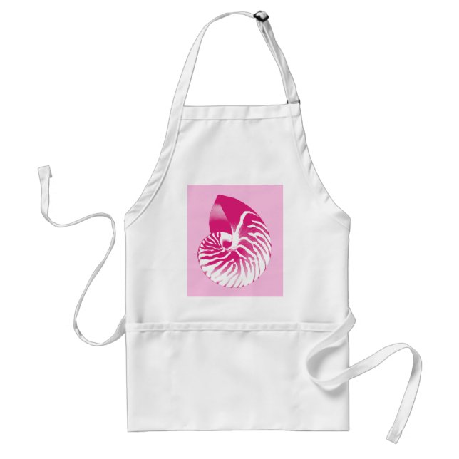 Tablier Coquille de Nautilus - fuchsia rose et blanc (Devant)