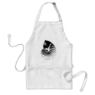 Tablier Coquille de Nautilus - noir, gris et blanc