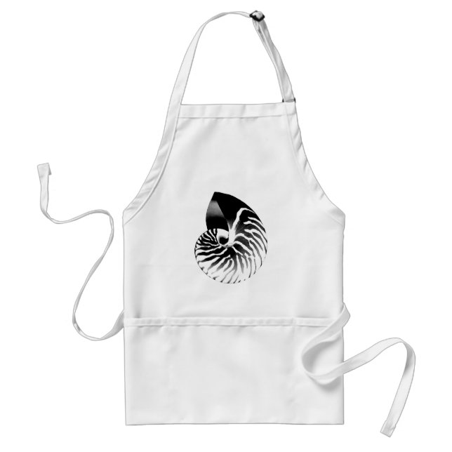 Tablier Coquille de Nautilus - noir, gris et blanc (Devant)