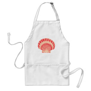 Tablier Coquille marine - corail et pêche