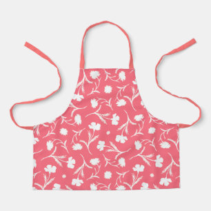 Tablier Coral et blanc Liberty Floral Motif mignon fille