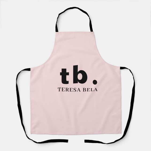 Tablier Coral Peach Elegant Feminine Minimalist Monogram (Recto)