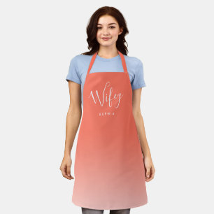 Tablier Coral roux simple wifey apron personnalisé