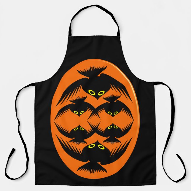 Tablier Corbeaux d'Halloween (Recto)