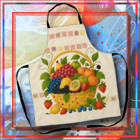TABLIER - Corbeille de Fruits Colorée et Debordant
