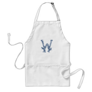 Tablier Corde monogramme personnalisé nautique noeuds bleu