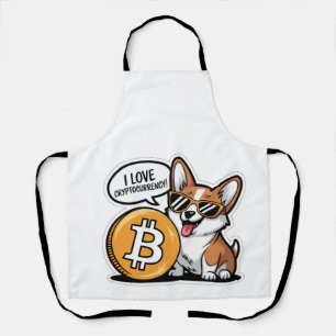 Tablier Corgi Cool Aime la Cryptomonnaie