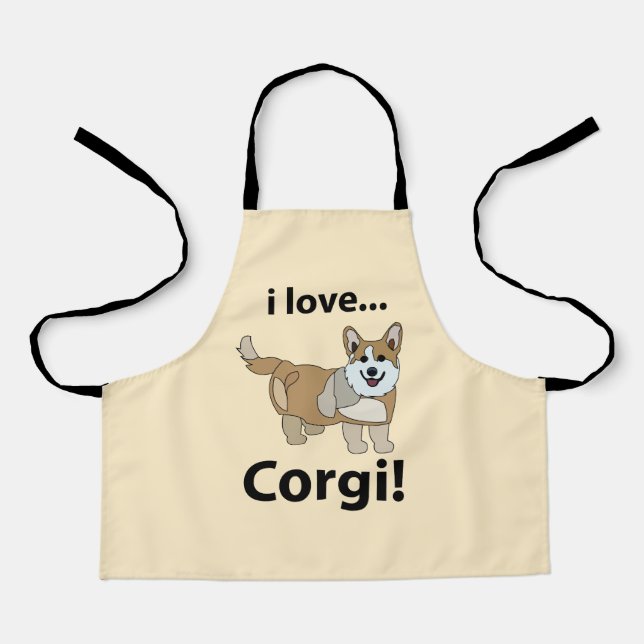 Tablier Corgi J'adore Corgi Enfants (Recto)