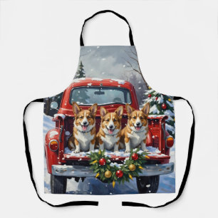 Tablier Corgi Noël Camion Rouge Fêtes