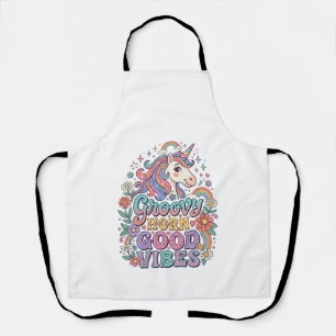 Tablier Corne Groovy Licorne Bonnes Vibrations Charmant PO