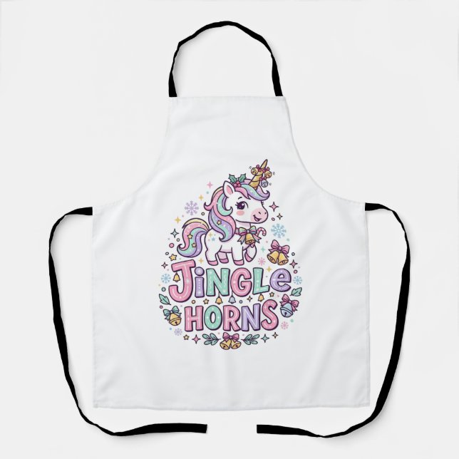 Tablier Cornes de clochettes de licorne Vêtements charmant (Recto)