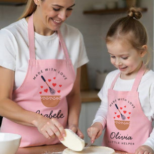 Tablier Correspondance petite famille rose d'aide