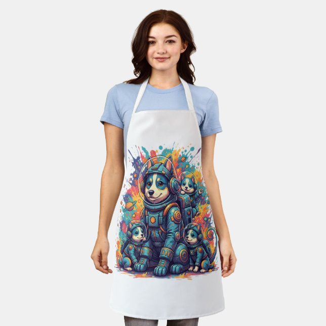Tablier Cosmic Pups Astro Crew - Apron (Porté)