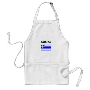 Tablier Costas Greek Name avec un drapeau grec