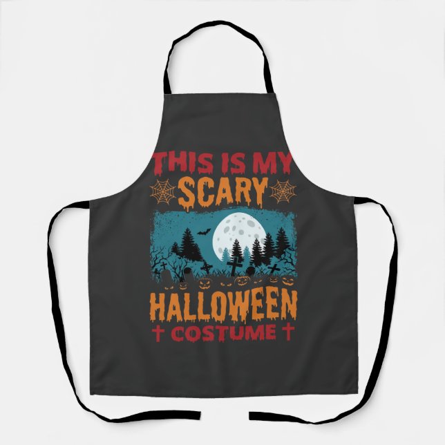 Tablier Costume de Halloween drôle et effrayant Graphique  (Recto)